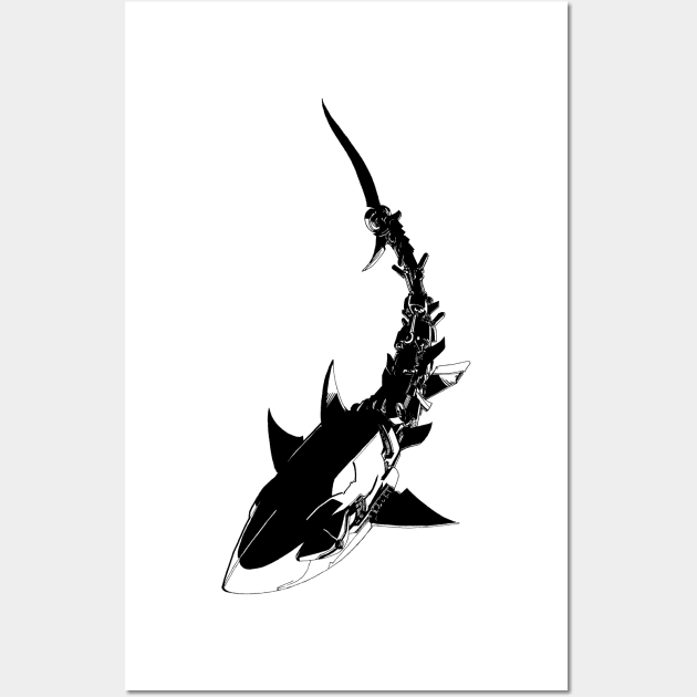 MechaShark Wall Art by WhiskeyMech